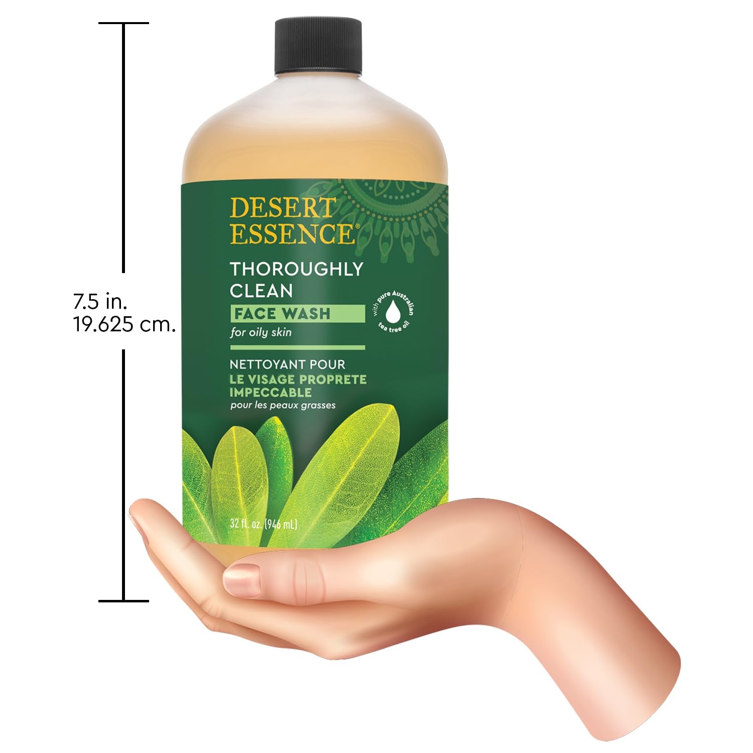 Tea Tree Face Wash 32 Fl Oz - Facial Cleanser with Natural Tea Tree Oil for Daily Use - Gentle Castile Formula for Sensitive and Oily Skin - Vegan and Cruelty-Free