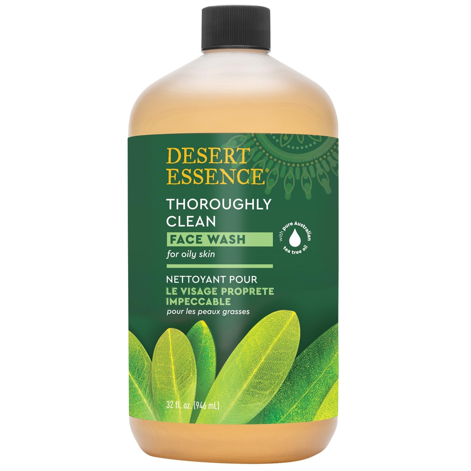 Tea Tree Face Wash 32 Fl Oz - Facial Cleanser with Natural Tea Tree Oil for Daily Use - Gentle Castile Formula for Sensitive and Oily Skin - Vegan and Cruelty-Free