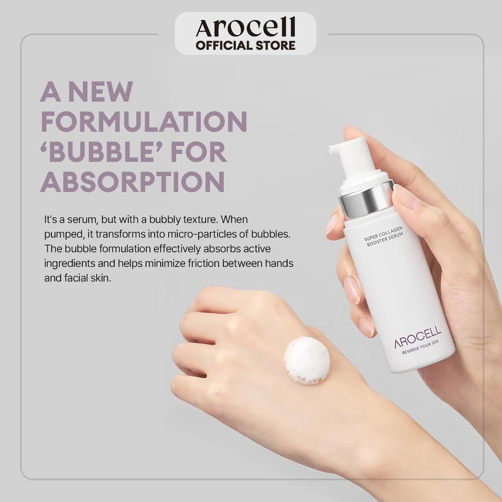 Super Collagen Booster Bubble Serum 70Ml–Korean Face Serum anti Aging Collagen Peptide, Firming Hydrating Wrinkle Care, Elasticity Boosting, Pore Minimizing, Lightweight Non Sticky Essence
