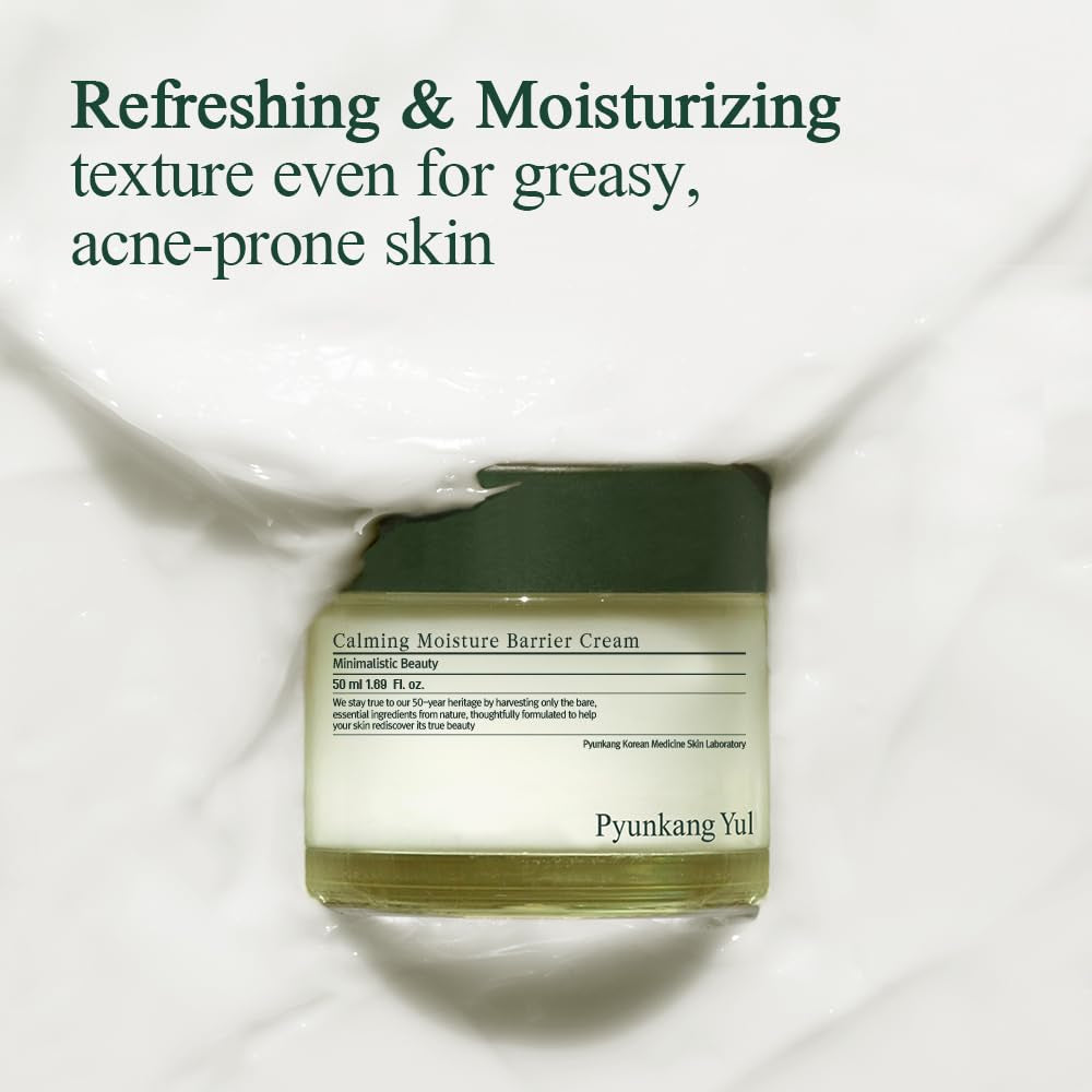 PKY Calming Moisture Barrier Cream Instantly Soothes Sensitive Skin, Hyaluronic Acid & Ceramide for Hydration, Vegan, Korean Skincare (1.69 Fl. Oz, 50Ml)