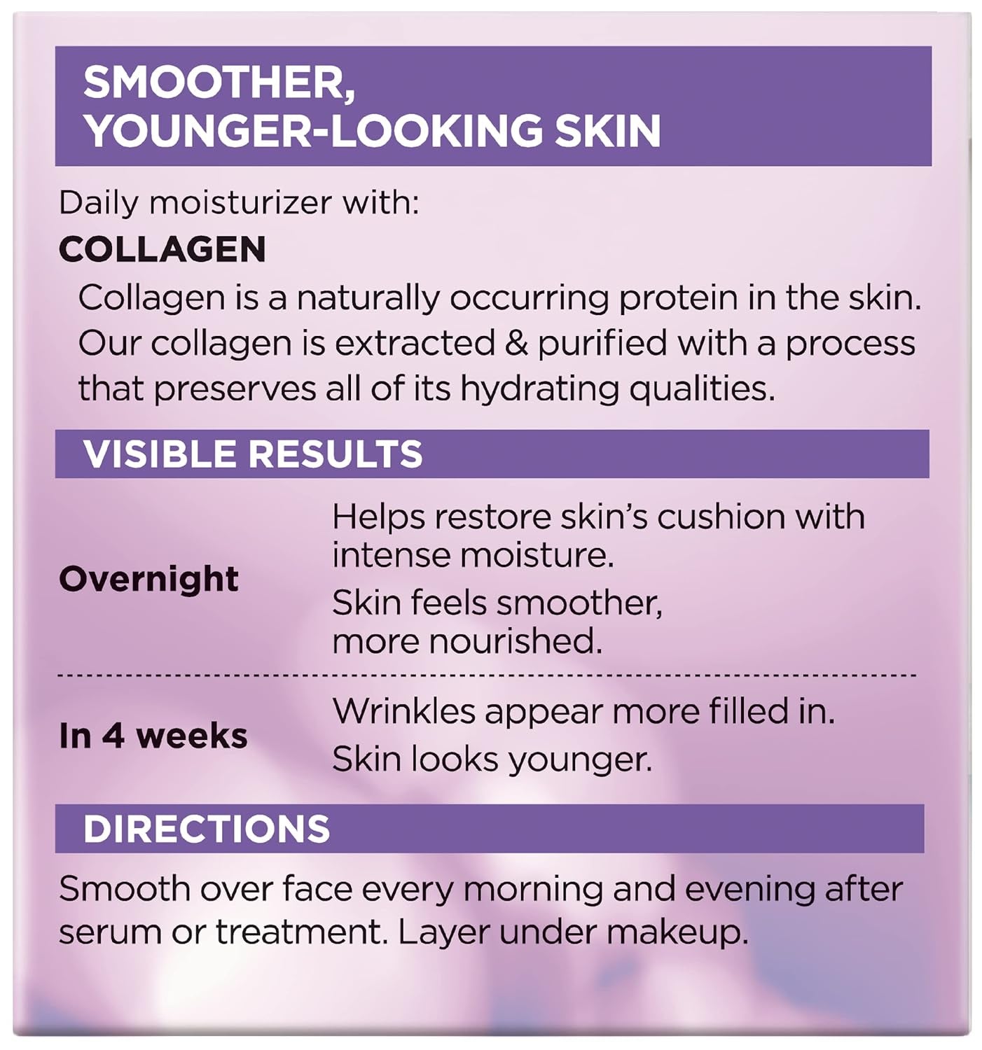 L’Oreal Paris Collagen Daily Face Moisturizer, anti Aging Face Cream to Reduce Wrinkles and Provide Intense Hydration, 1.7 Oz
