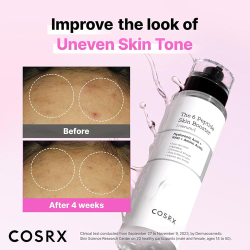 6X Peptide Collagen Skin Booster Toner Serum for Dull & Uneven Skin, Preps Skin with Copper Peptides, Ghk-Cu, Skin Renewal Boosting Facial Essence, Korean Skin Care, 5.07 Oz, Mothers Day Gifts